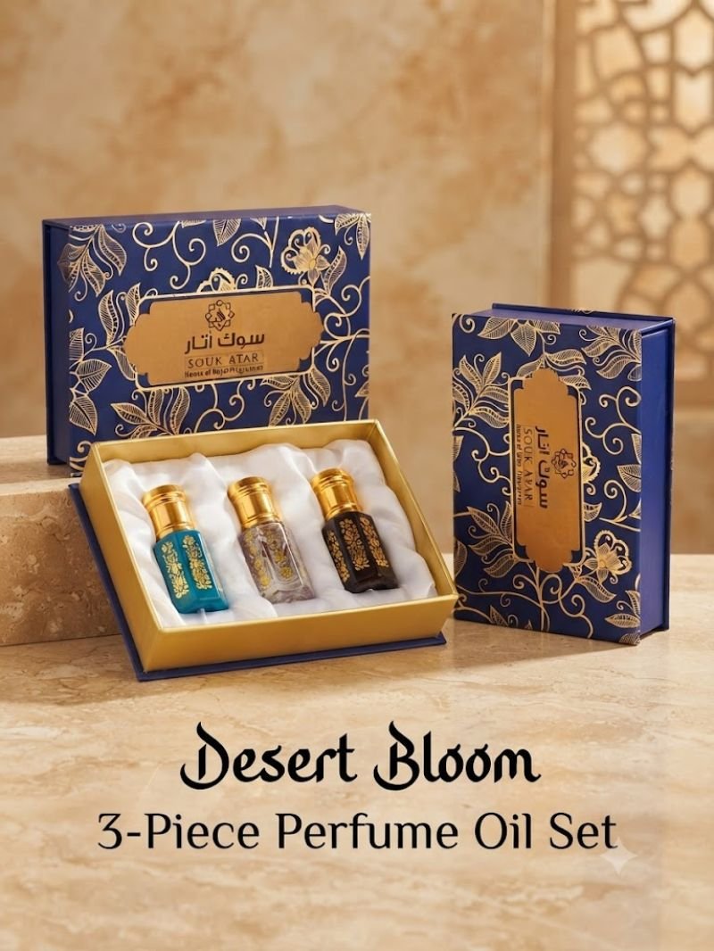 Desert Bloom 3-Pcs( 6 MLEach) Perfume Oil Set | Luxury Attar Gift Box – Souk Atar
